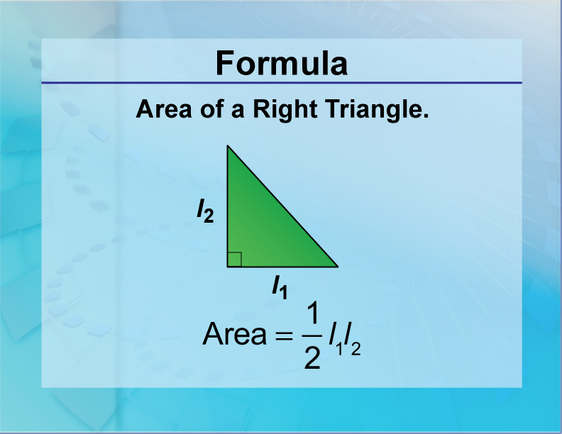 Formulas Area Of A Right Triangle Media4Math