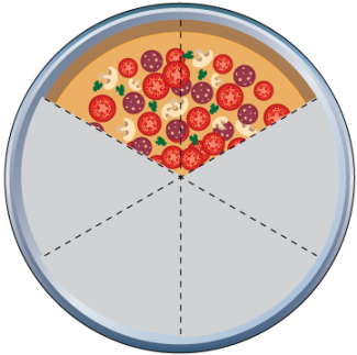 Math Clip Art--Equivalent Fractions Pizza Slices--Two Sixths C