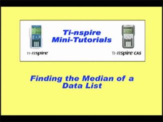 Closed Captioned Video: TI-Nspire Mini-Tutorial: Finding the Median of a Data List