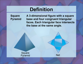 Video Definition 43--3D Geometry--Square Pyramid