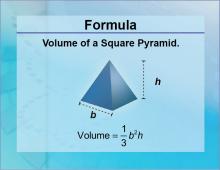 Formulas--Volume of a Square Pyramid