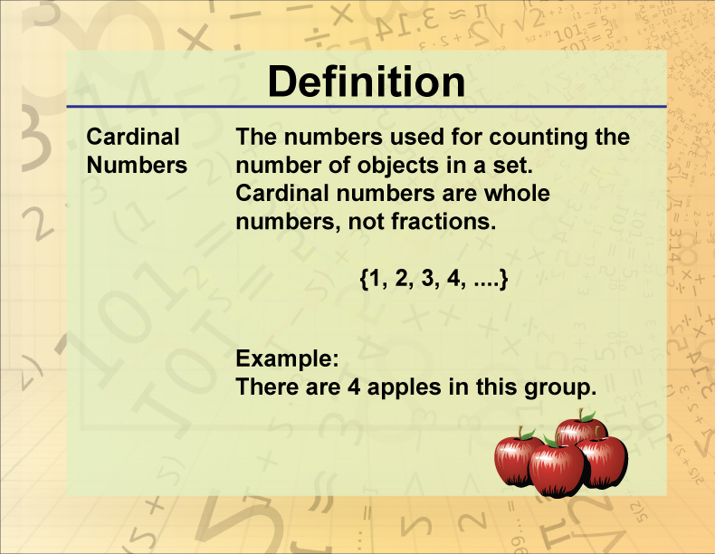 Definition Cardinal Numbers Media4Math