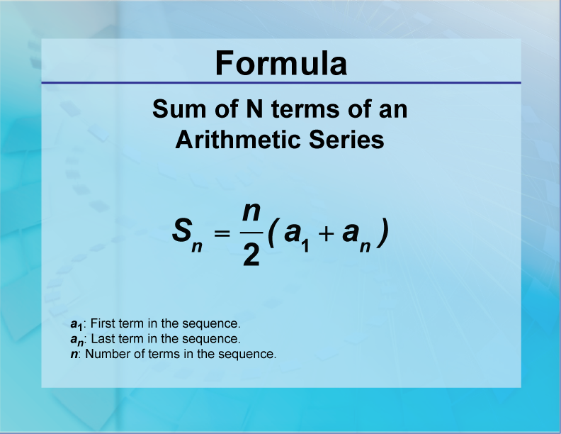 Numbers In An Arithmetic Series