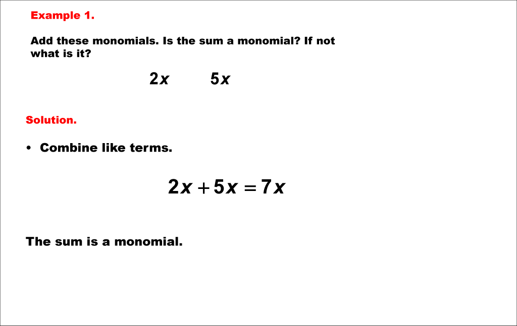 Adding and subtracting polynomials