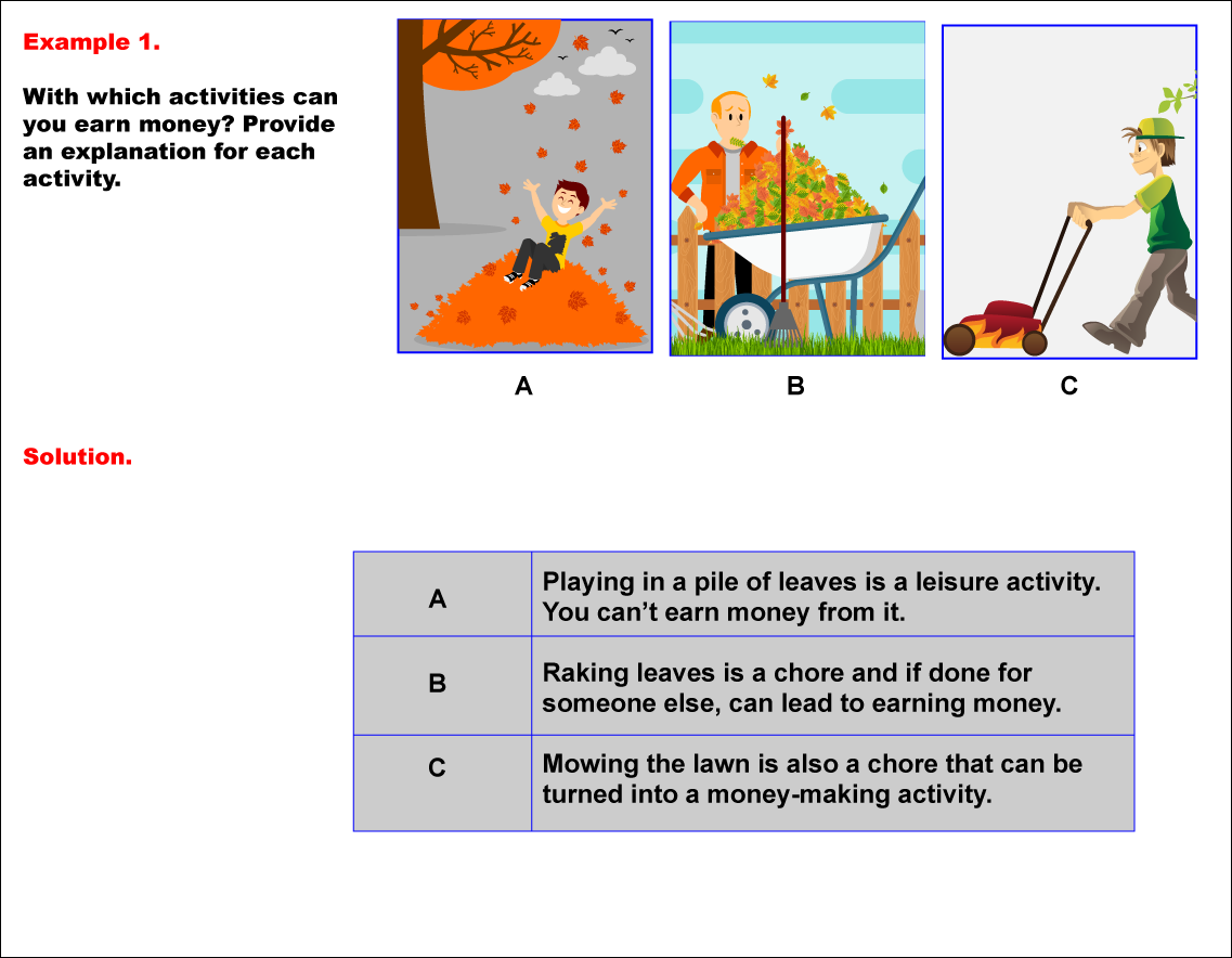 Math Example--Math of Money--Analyzing Money--Example 1