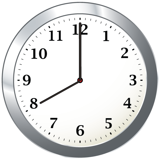 Clock Face Showing 8