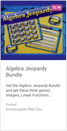 Algebra Jeopardy Bundle