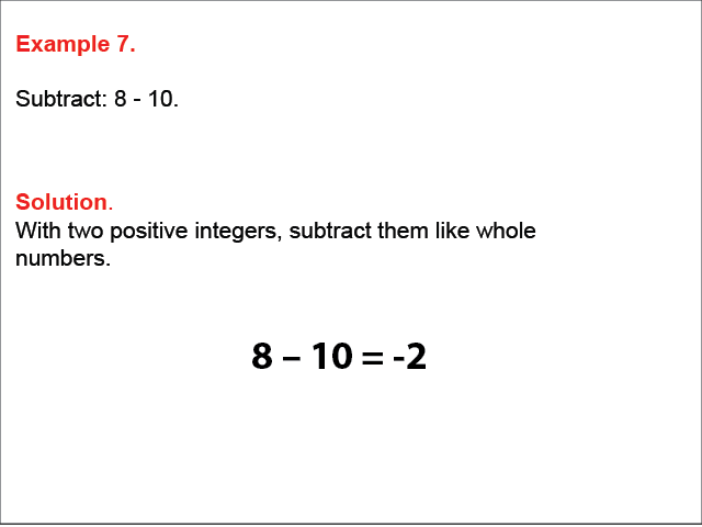 Math Example--Numerical Expressions--Subtracting Two Integers: Example 07