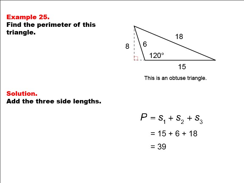 Math Example--Area and Perimeter--Triangles: Example 25