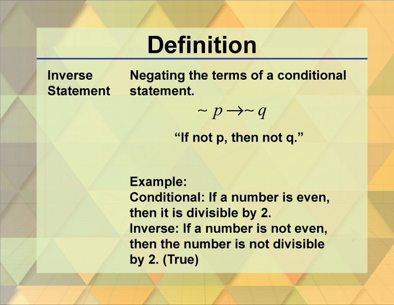 Definition Geometry Basics Inverse Statement Media4Math