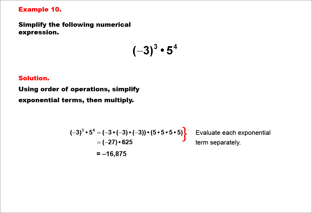 Math Example--Exponential Concepts--Integer and Rational Exponents--Example 10