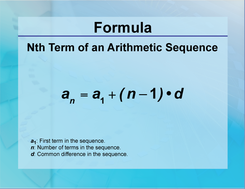finding the nth term of an arithmetic sequence | Media4Math
