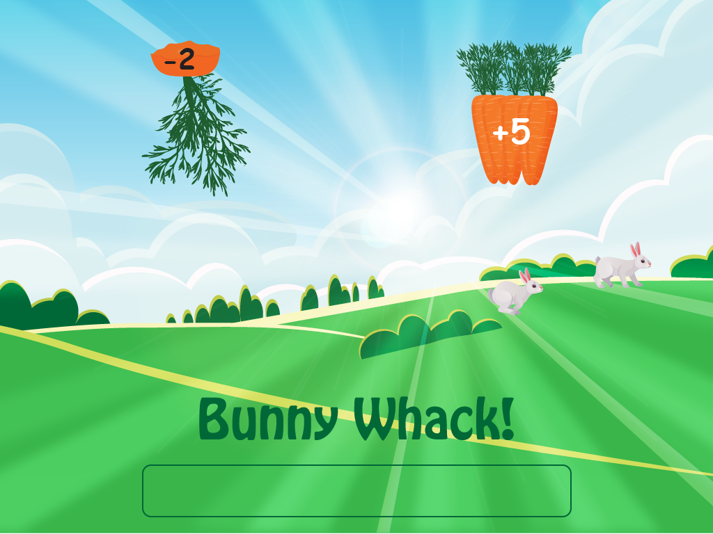 Interactive Math Game--Bunny Whack--Event Numbers
