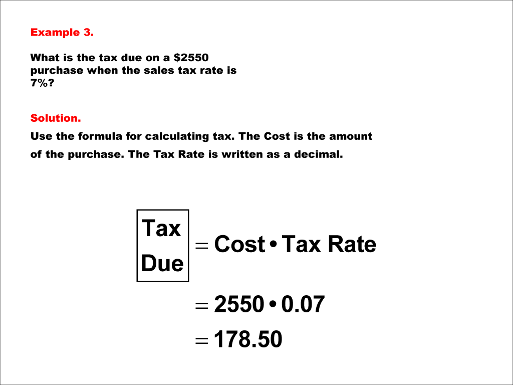 Math Example Math Of Money Calculating Tax Example 3 Media4Math