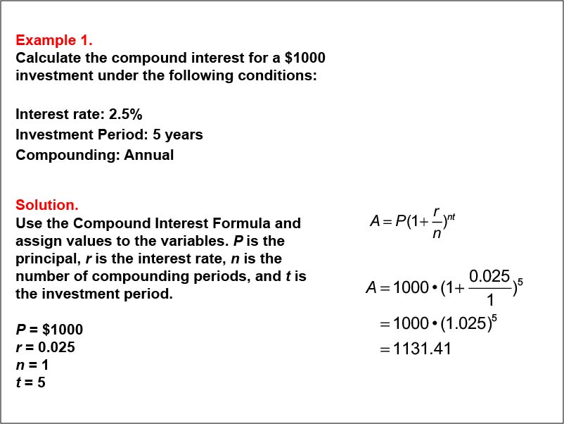 compound interest formula examples