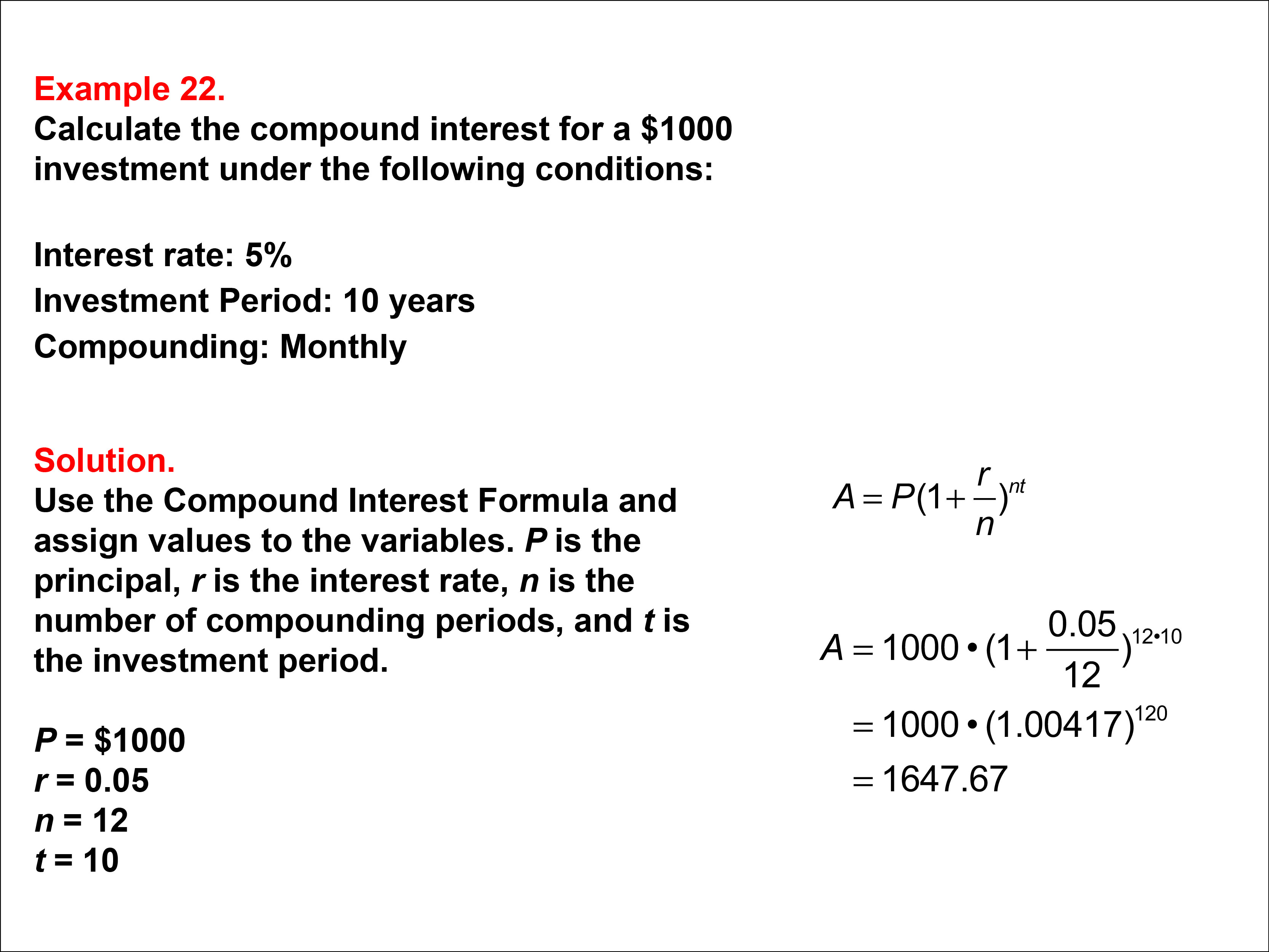 example problem with solution of compound interest