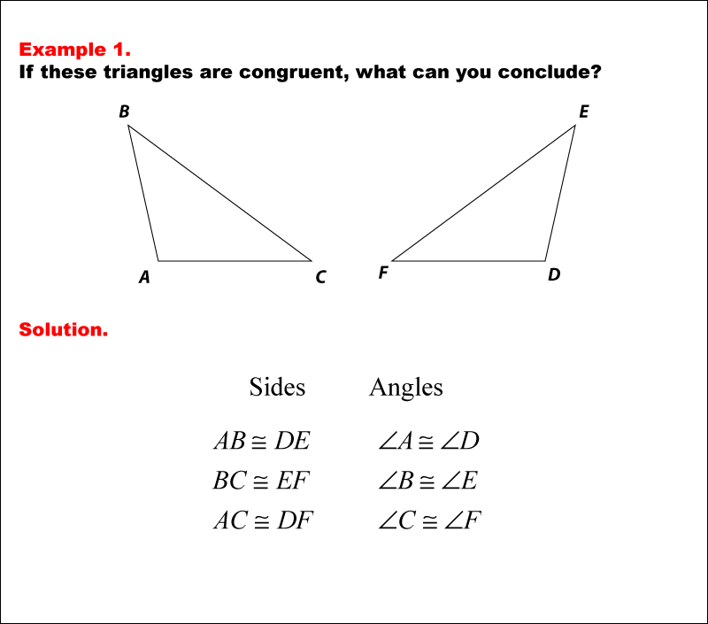 Math Example Geometric Shapes Congruent Triangles Example 1 Media4math