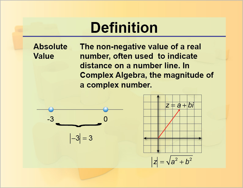 Definition Absolute Value Media4Math