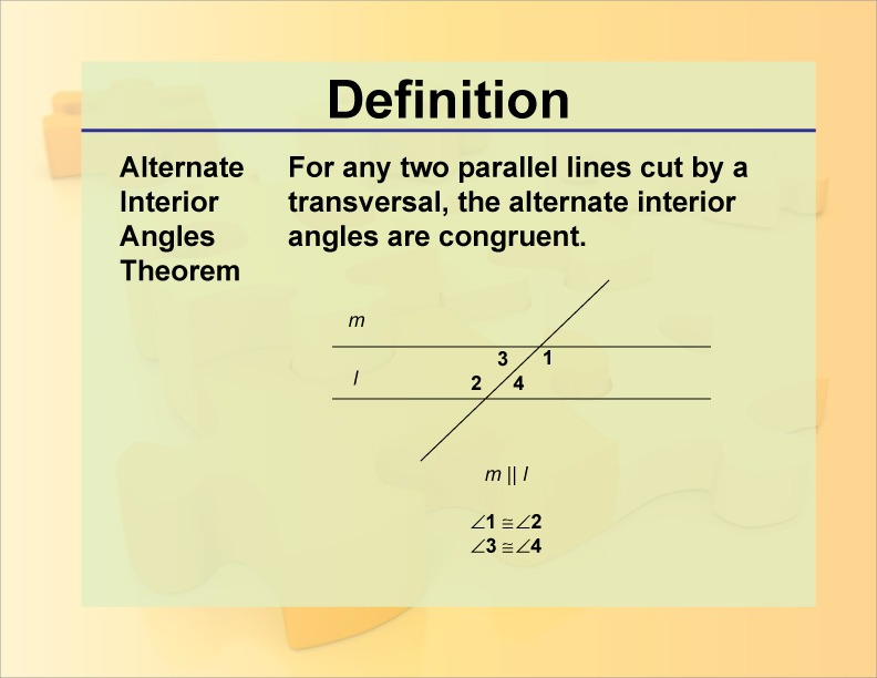Definition Alternate Interior Angles Theorem Media4math