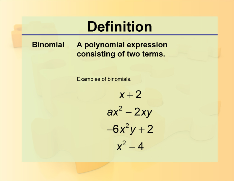 Binomial Math Definition