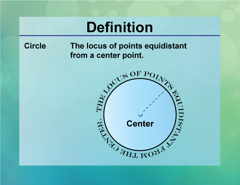 Definition Circle Concepts Circle Media4Math