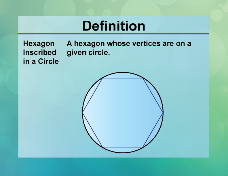 Hexagon Inscribed in a Circle. A hexagon whose vertices are on a given circle.