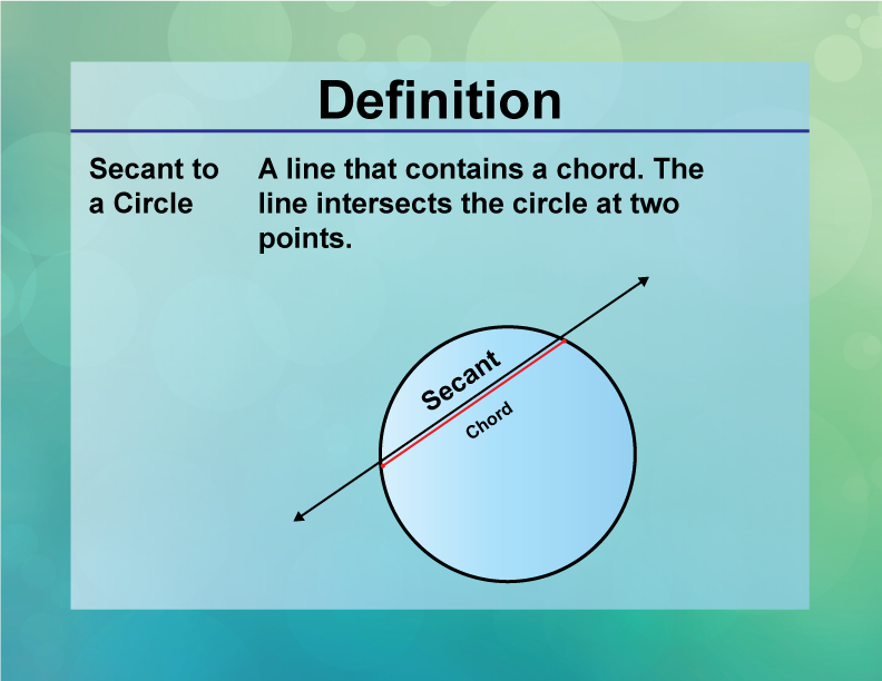 Definition Circle Concepts Secant To A Circle Media4Math