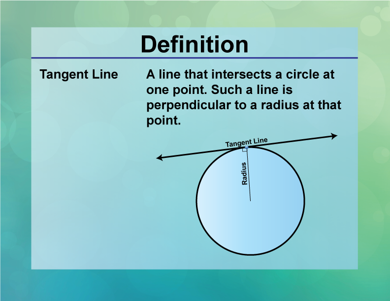 Definition Circle Concepts Tangent Line Media4Math