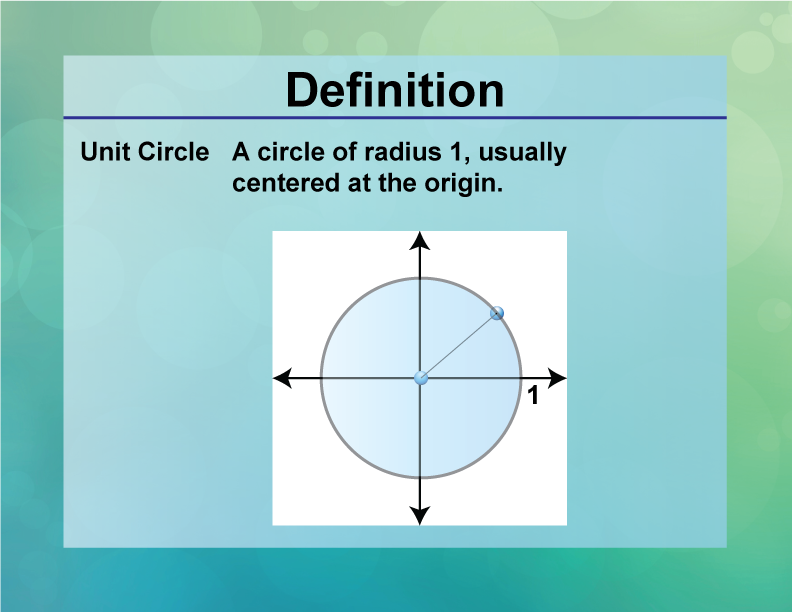 Definition Circle Concepts Unit Circle Media4Math