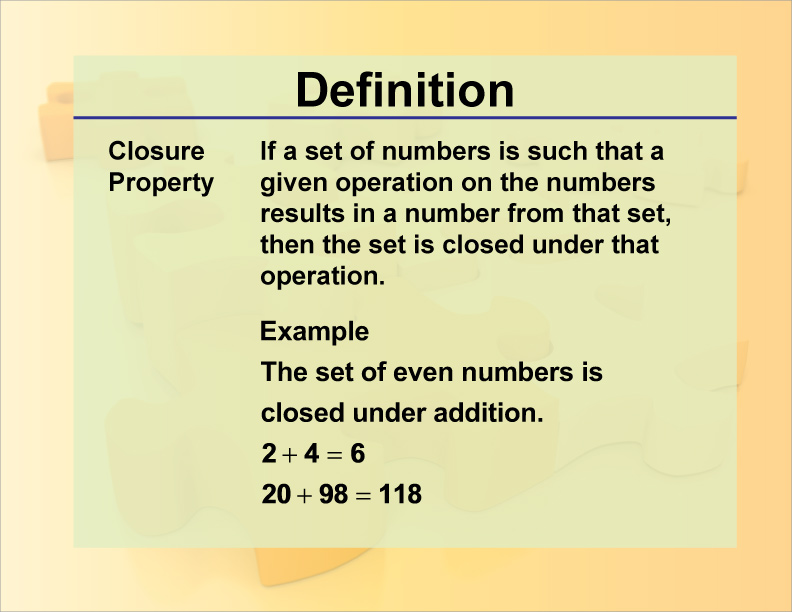 Definition Closure Property Media4Math