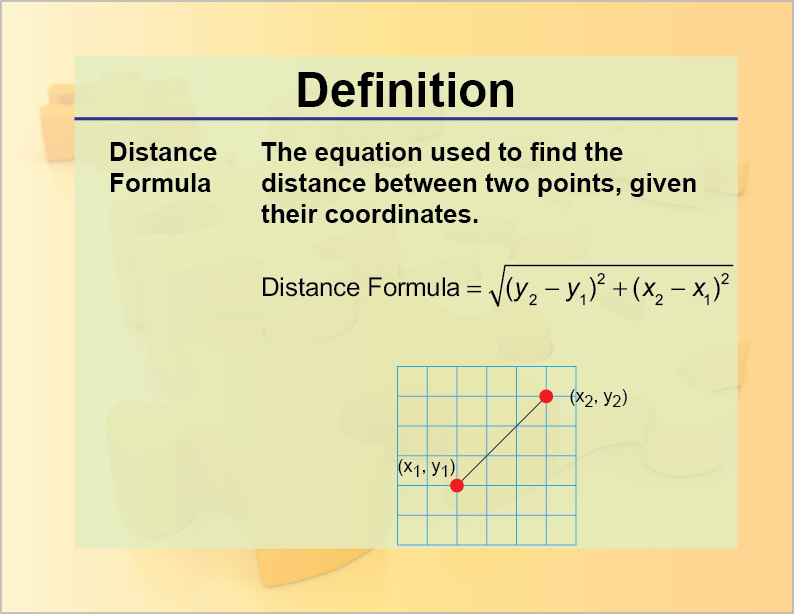 Definition Distance Formula Media4math