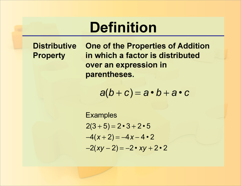 Definition Math Properties Distributive Property Media4Math