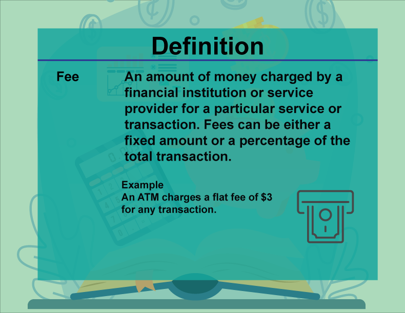 Definition Financial Literacy Fee Media4Math