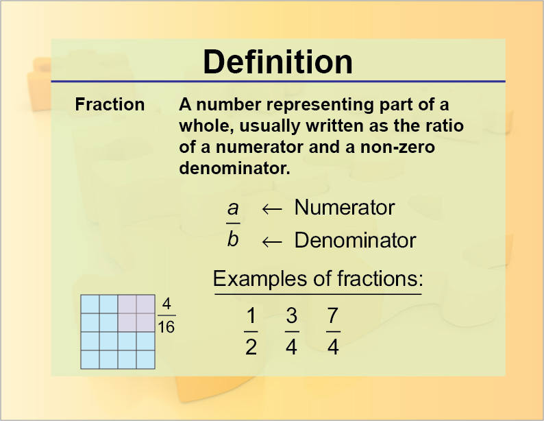 what is a fraction definition in maths