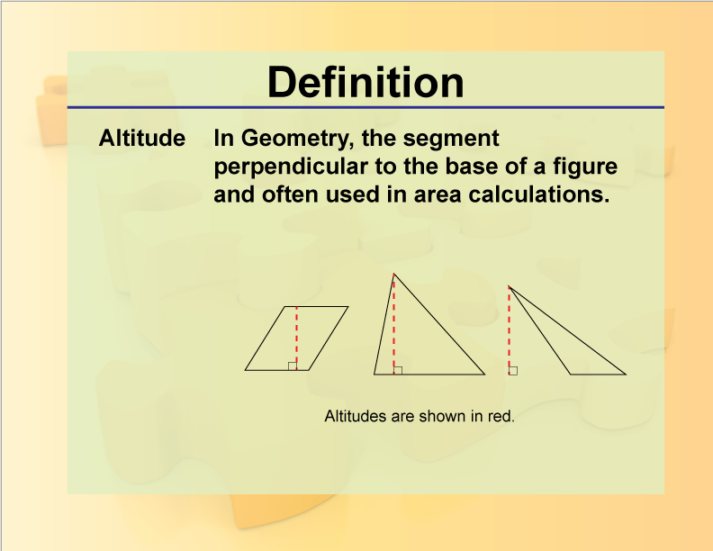 Definition Geometry Basics Altitude Media4Math