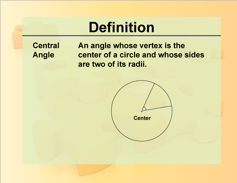 Definition Geometry Basics Central Angle Media4Math