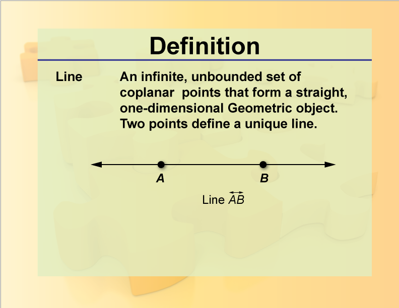 Definition Geometry Basics Line Media4Math