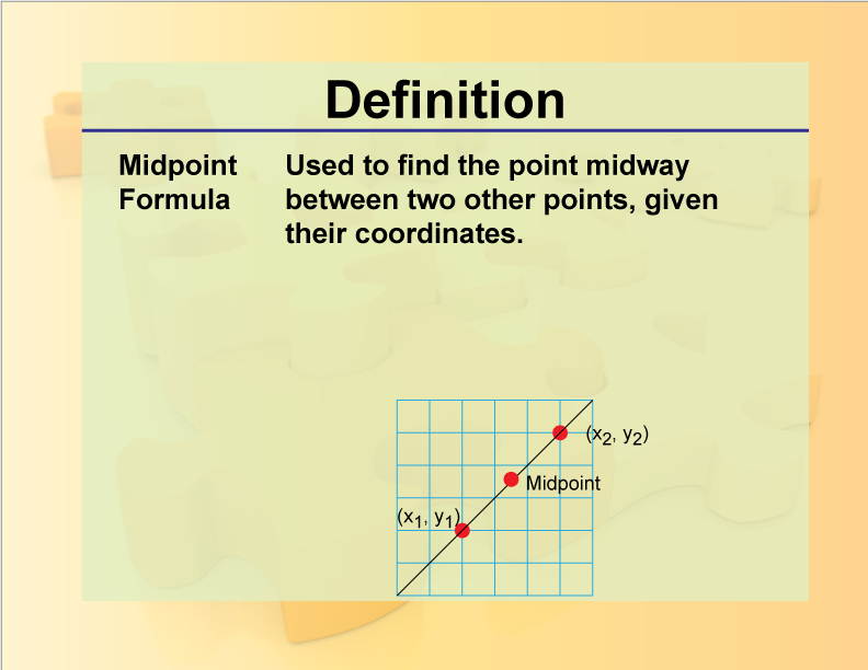 Definition Geometry Basics Midpoint Formula Media4math 6390