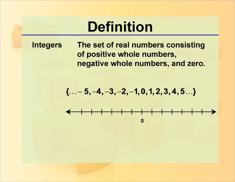 Integers Definition