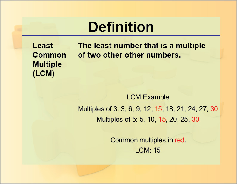 Least Common Multiple Definition