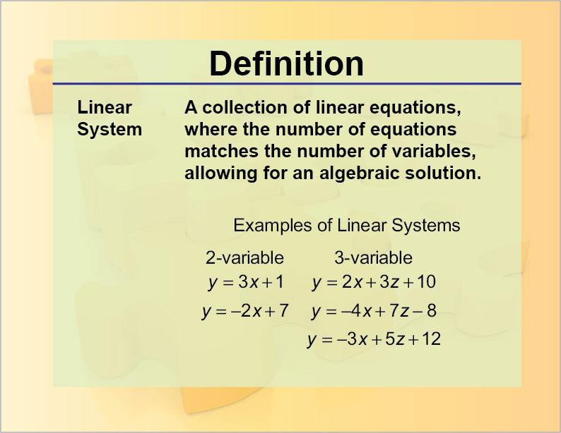 what is the definition of a linear system