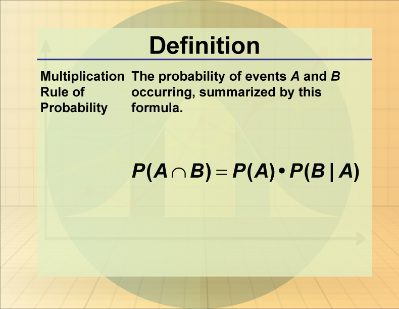 Definition Statistics And Probability Concepts Multiplication Rule Of 