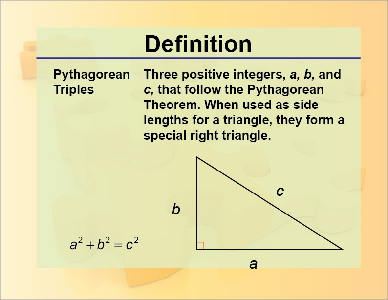 Pythagorean Triples Definition With Examples