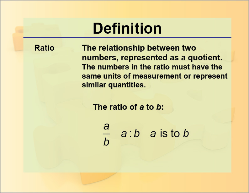 what is a definition of a ratio
