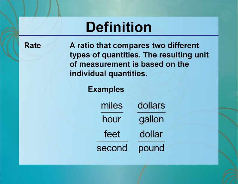 Definition--Ratios, Proportions, and Percents Concepts