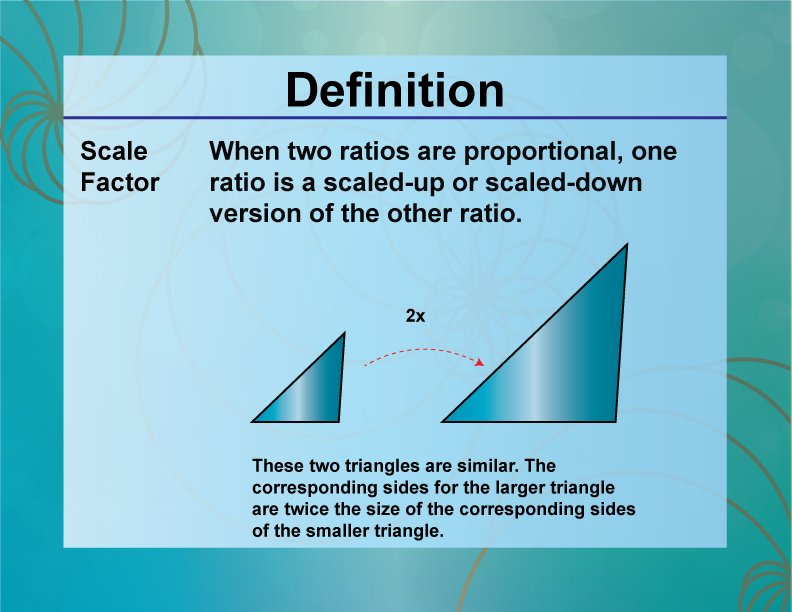 Definition Ratios Proportions And Percents Concepts Scale Factor 