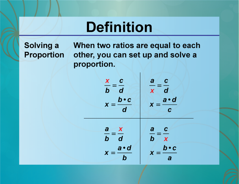 Student Tutorial Ratios Proportions And Percents Definitions 