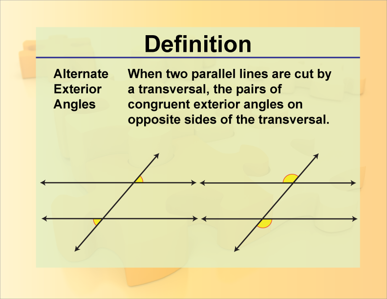 Definition Angle Concepts Alternate Exterior Angles Media4Math