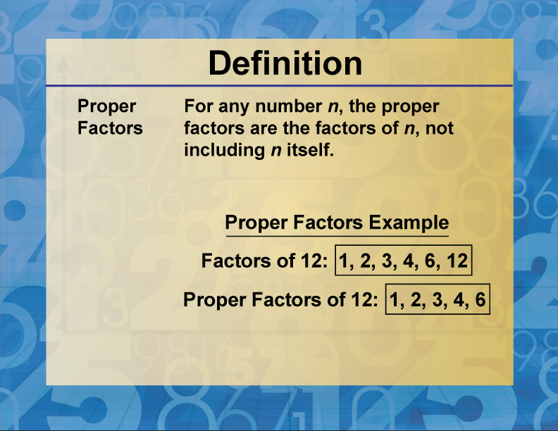 Definition Factors And Multiples Proper Factors Media4Math