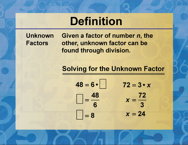 What is a Factor?